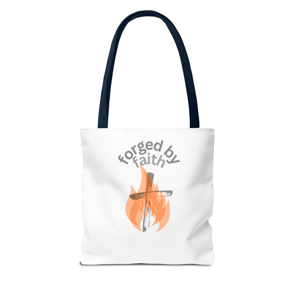 Forged by Faith-Inspired Tote Bag for Everyday Use, Stylish Reusable Bag, Eco-Friendly Shopping, Gift for Believers, Inspirational Design