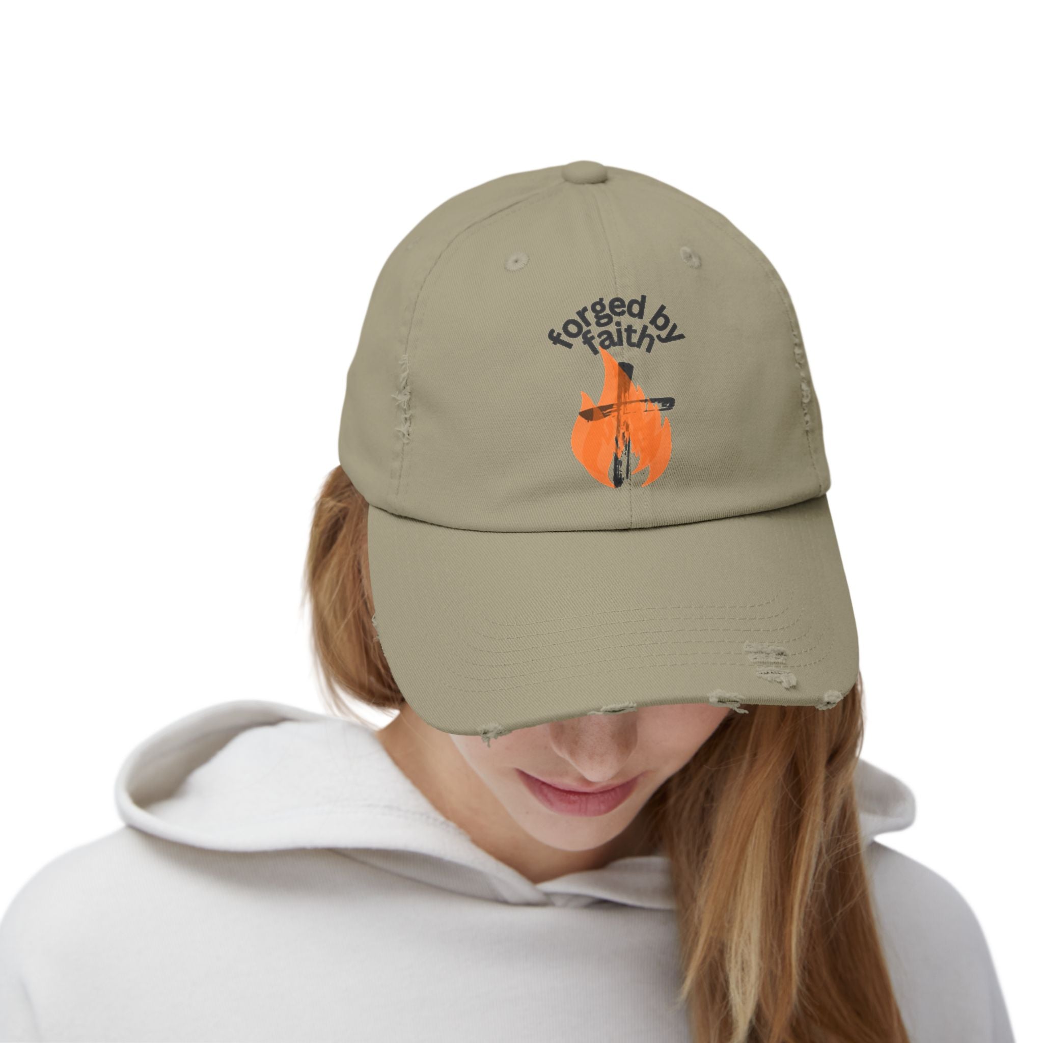 Faith-Inspired Distressed Cap - Unisex Faith Hat, Casual Outdoor Accessory, Gift for Friends, Everyday Wear, Summer Style