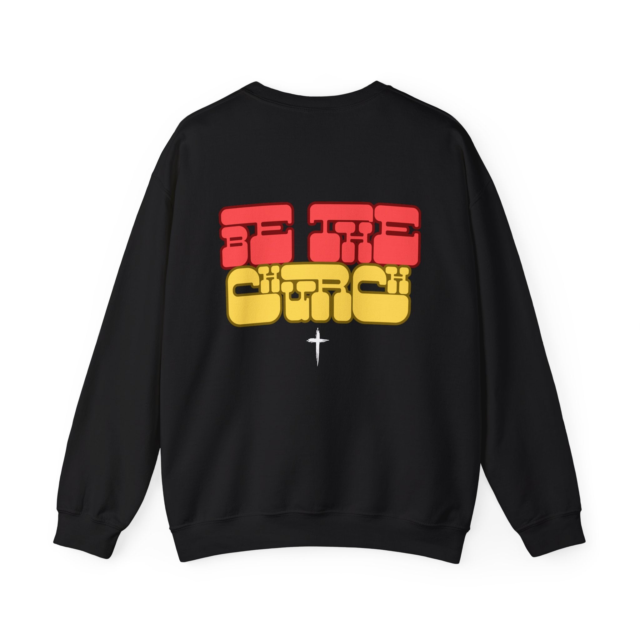 Retro Go, Be The Church Crewneck Sweatshirt, Casual Apparel, Streetwear Style, Gift for Him/Her, Cozy Layer for Every Occasion