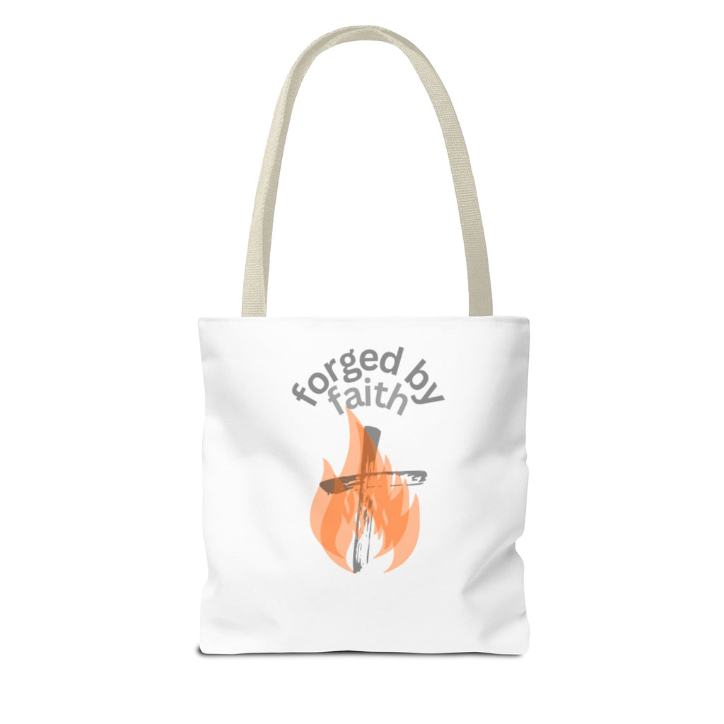 Forged by Faith-Inspired Tote Bag for Everyday Use, Stylish Reusable Bag, Eco-Friendly Shopping, Gift for Believers, Inspirational Design