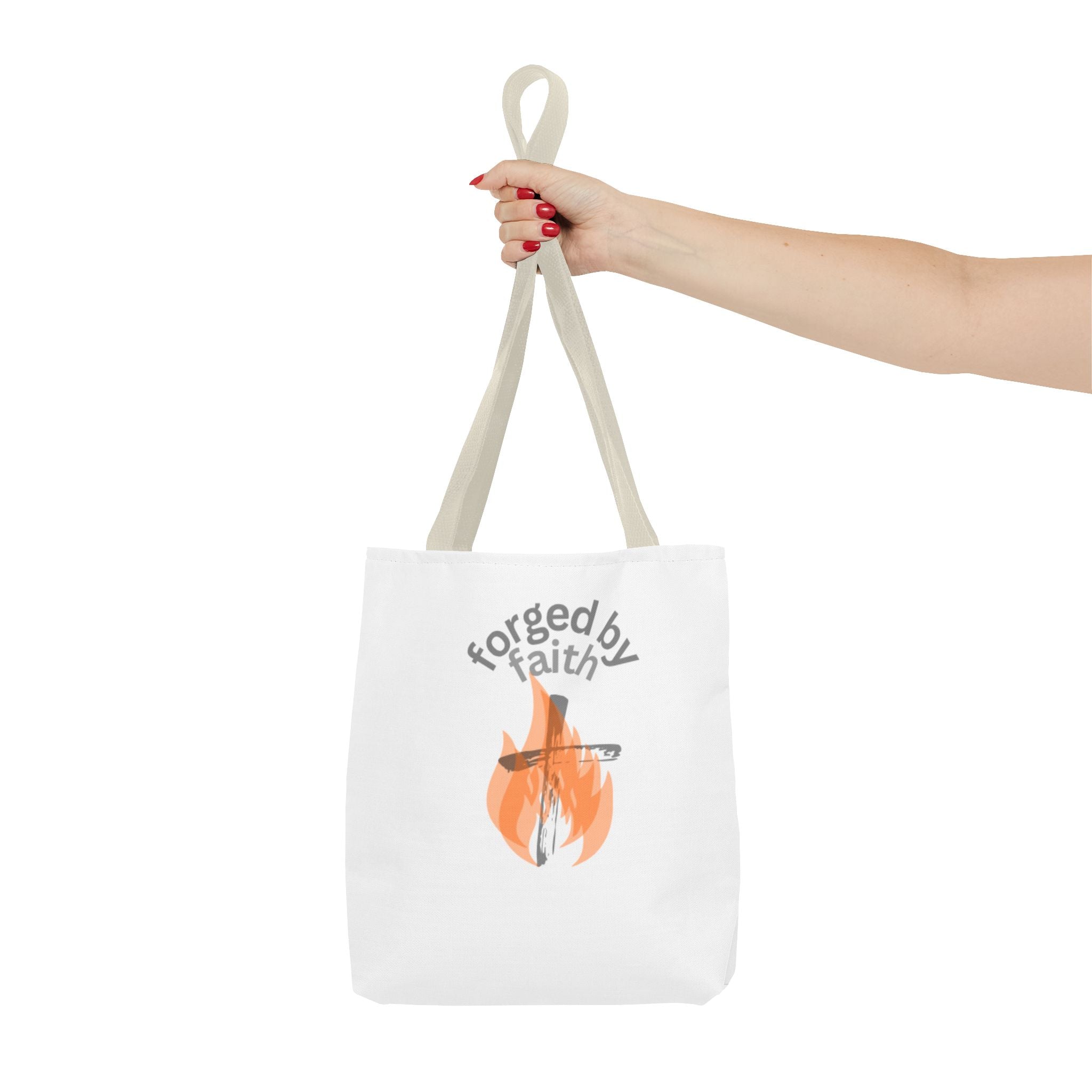 Forged by Faith-Inspired Tote Bag for Everyday Use, Stylish Reusable Bag, Eco-Friendly Shopping, Gift for Believers, Inspirational Design