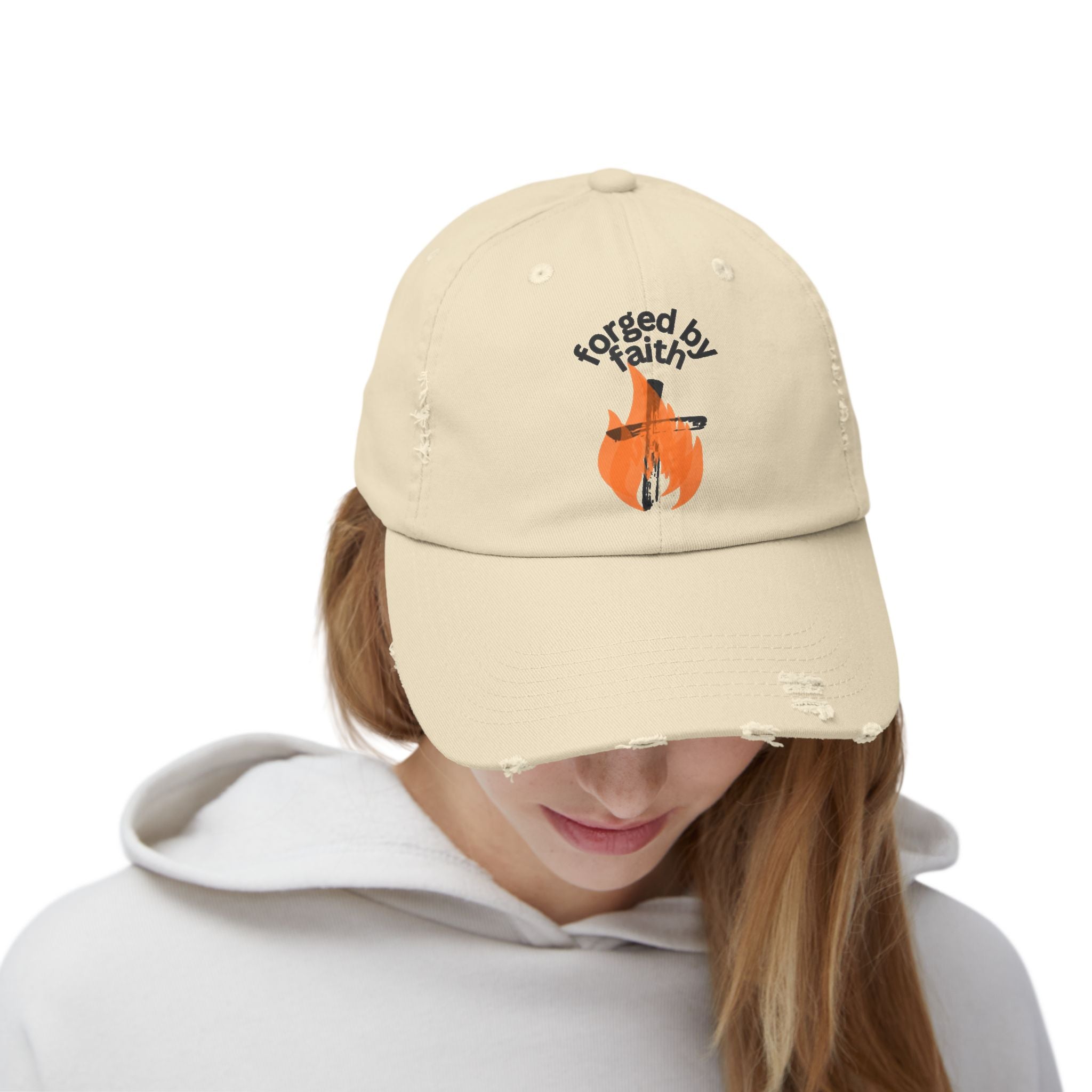 Faith-Inspired Distressed Cap - Unisex Faith Hat, Casual Outdoor Accessory, Gift for Friends, Everyday Wear, Summer Style