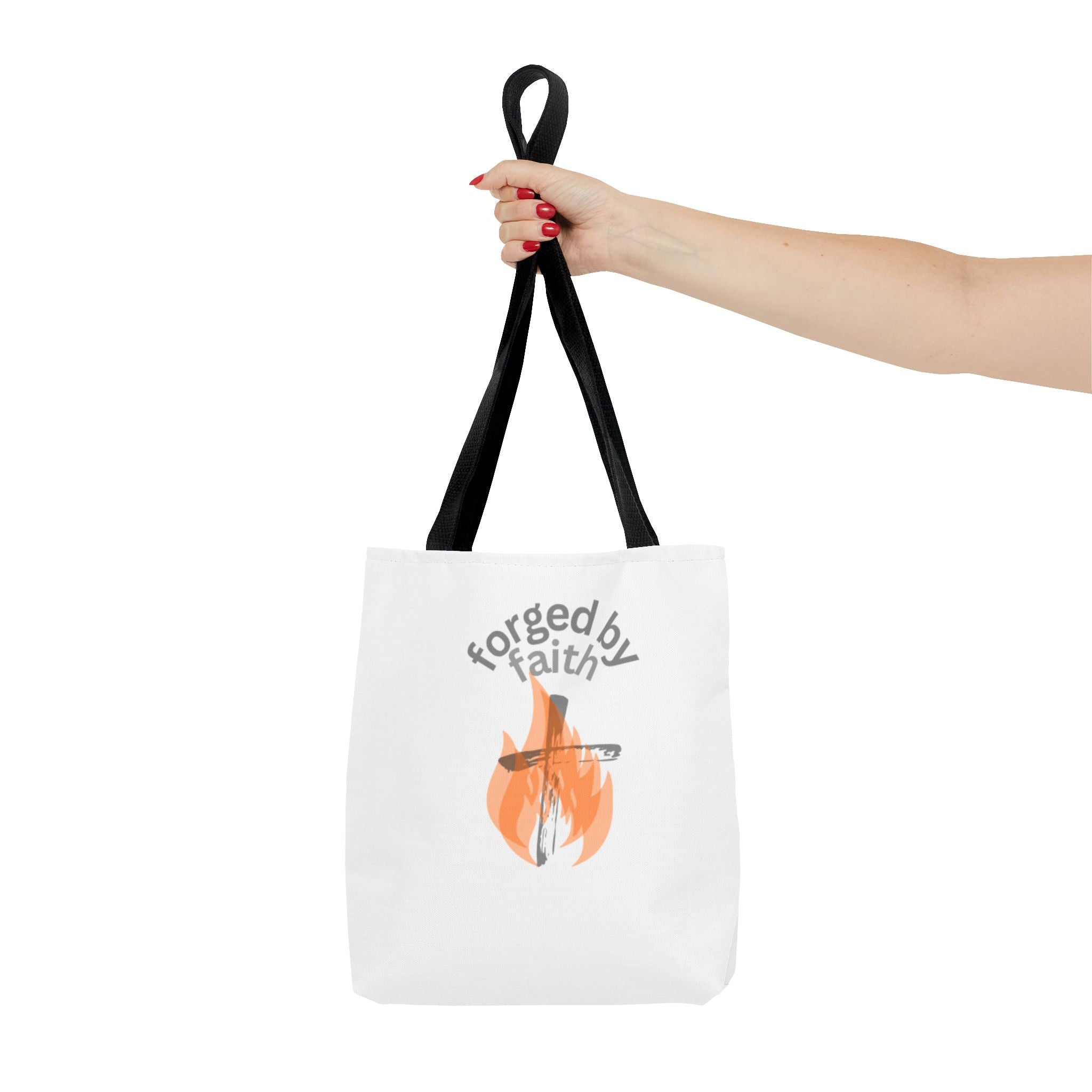 Forged by Faith-Inspired Tote Bag for Everyday Use, Stylish Reusable Bag, Eco-Friendly Shopping, Gift for Believers, Inspirational Design