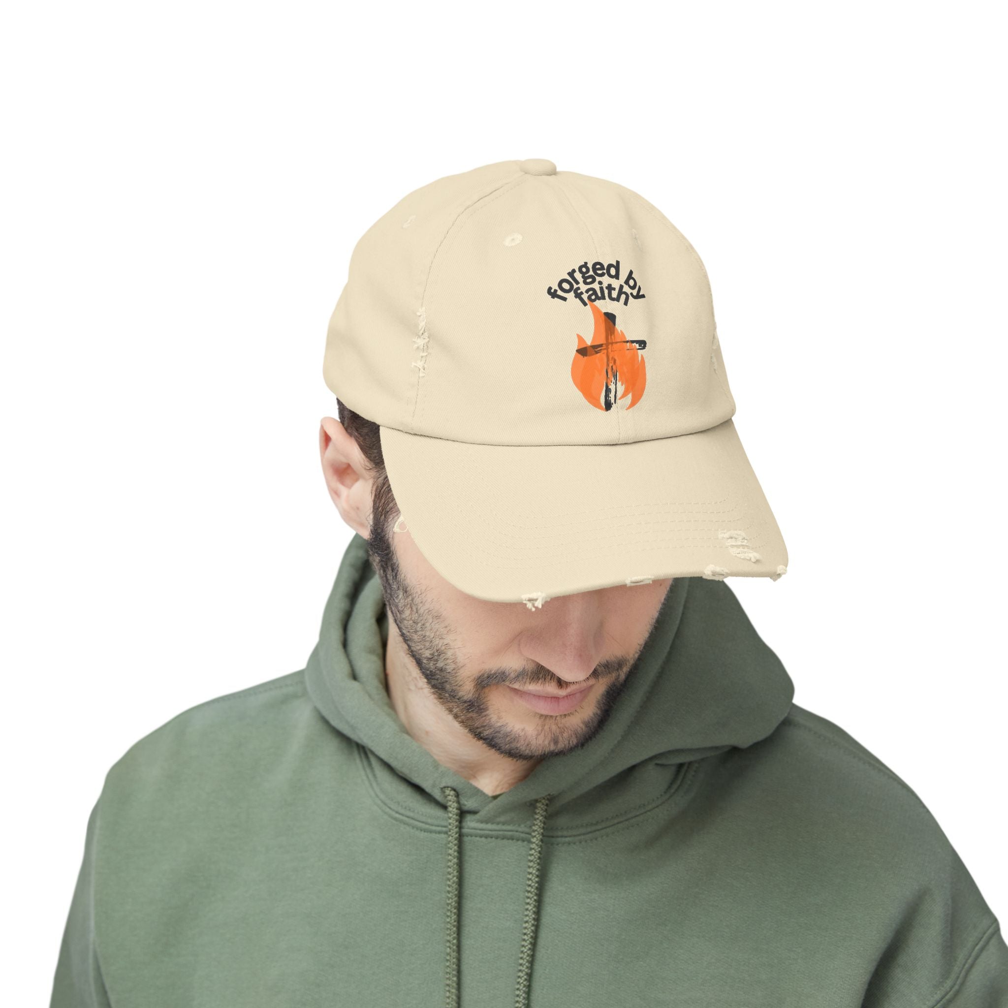 Faith-Inspired Distressed Cap - Unisex Faith Hat, Casual Outdoor Accessory, Gift for Friends, Everyday Wear, Summer Style
