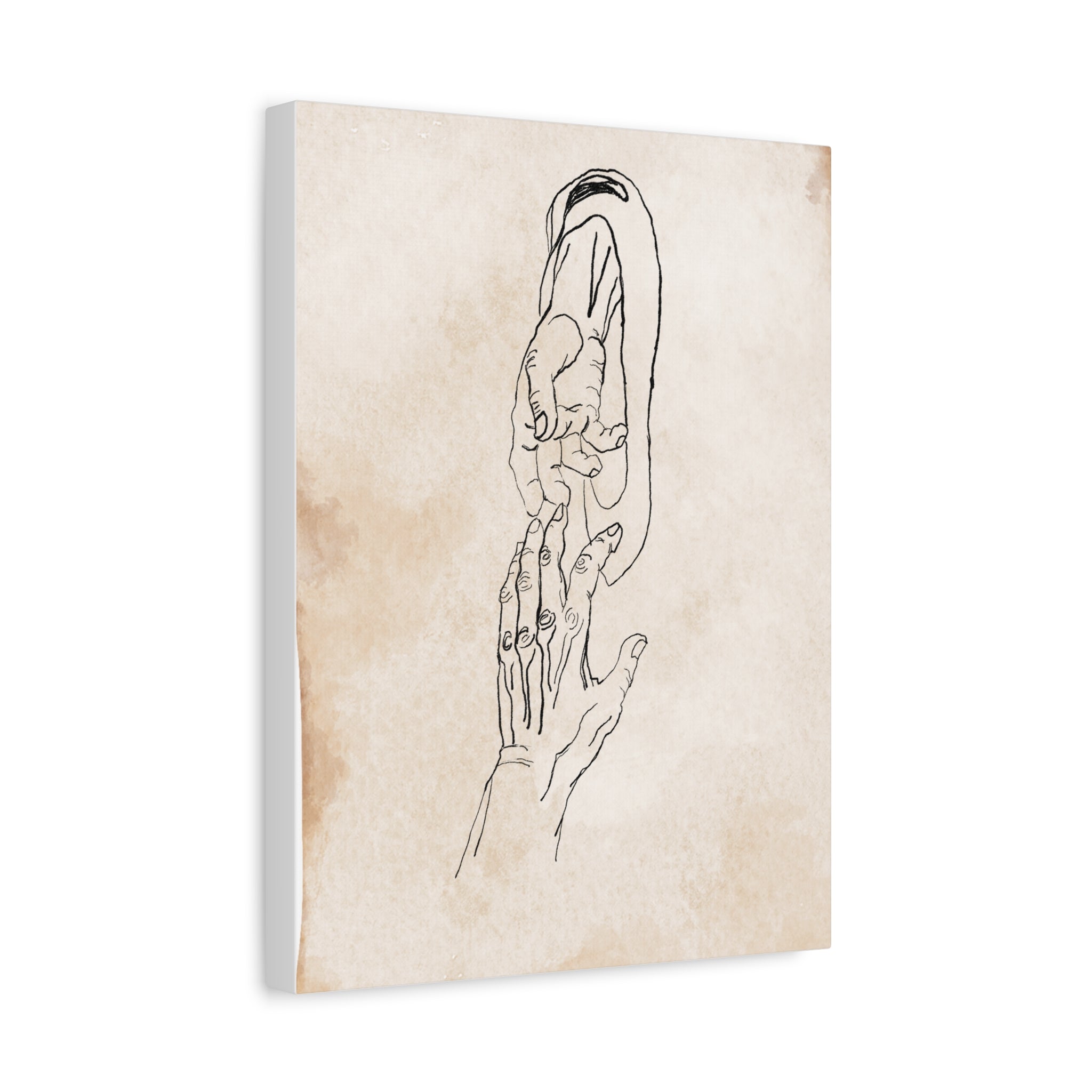 'Grace Reaches' Artistic Hand Illustration Canvas Print, Hand-Drawn Art, Home Decor, Wall Art, Gift for Art Lovers, Minimalist Design