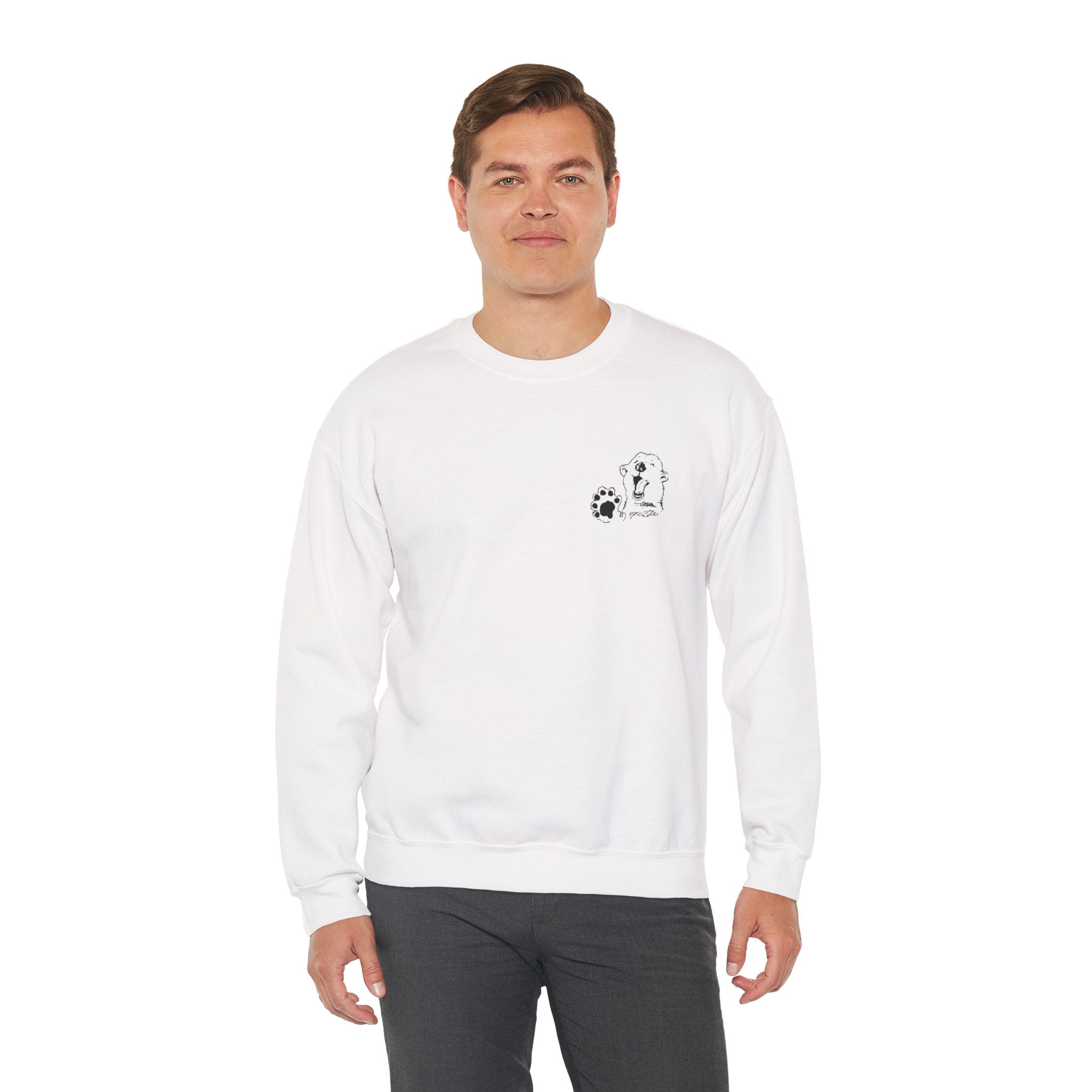 Grandma Lucy's Happy White Bear Unisex Crewneck Sweatshirt with Minimalist Pet Design, Perfect for Casual Wear, Gift for Animal Lovers, Everyday Comfort, Trendy [...]