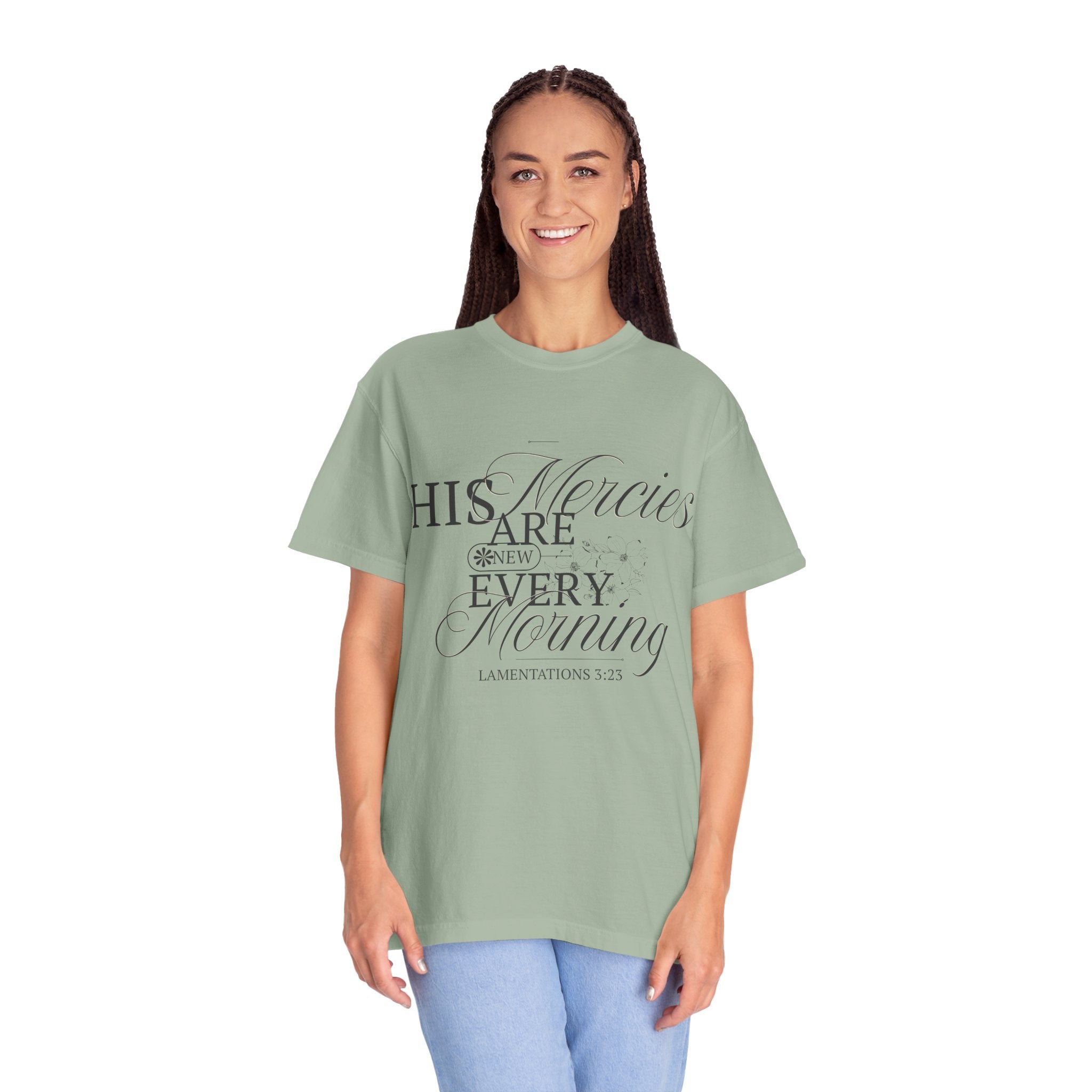 Faith-Inspired Garment-Dyed T-Shirt - His Mercies Are New Every Morning, Christian Apparel, Inspirational Gift, Unisex Tee, Bible [...]