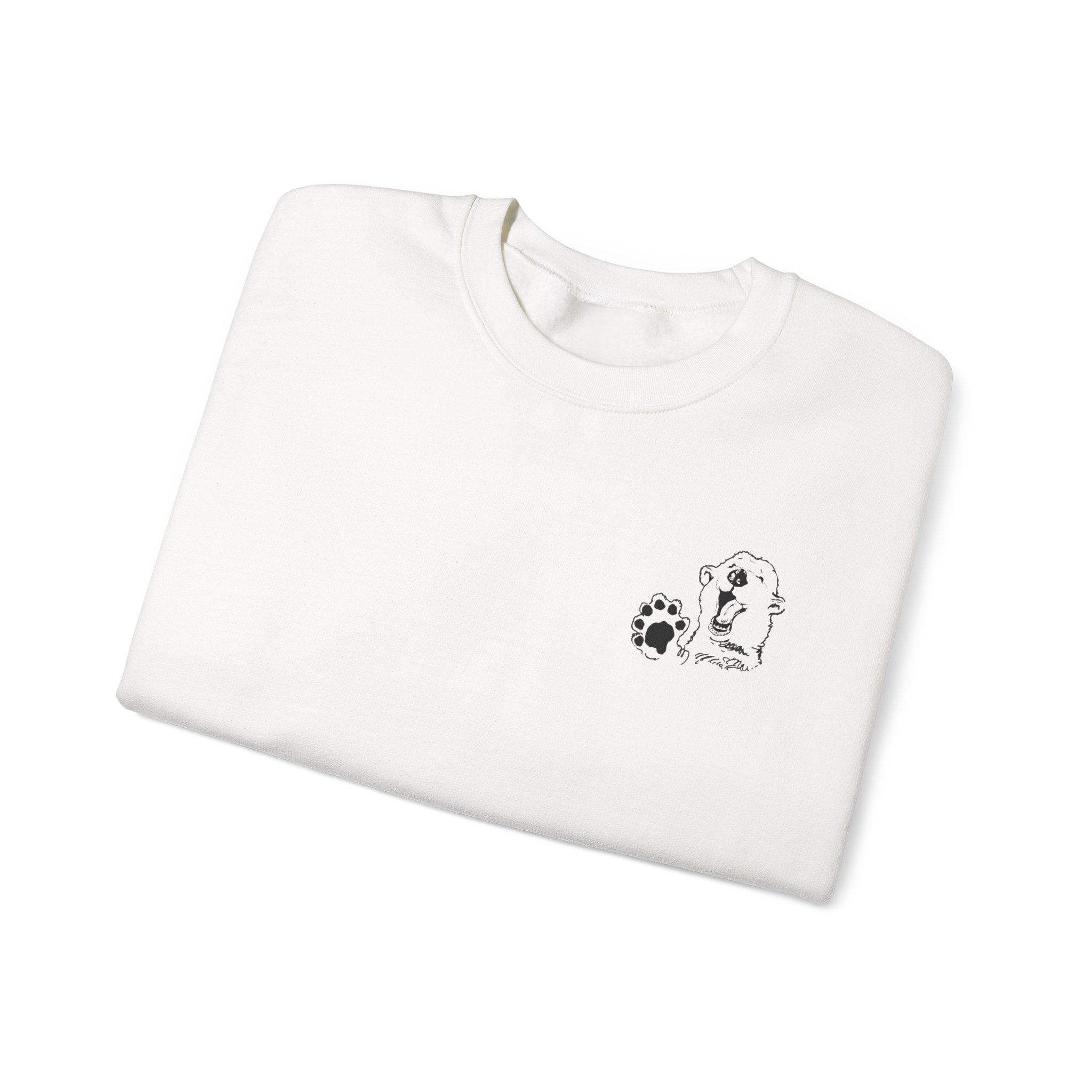 Grandma Lucy's Happy White Bear Graphic Sweatshirt version 3- Unisex Wear, Gift for Pet Lovers, Winter Fashion, Warm Layering, Animal Lover Apparel