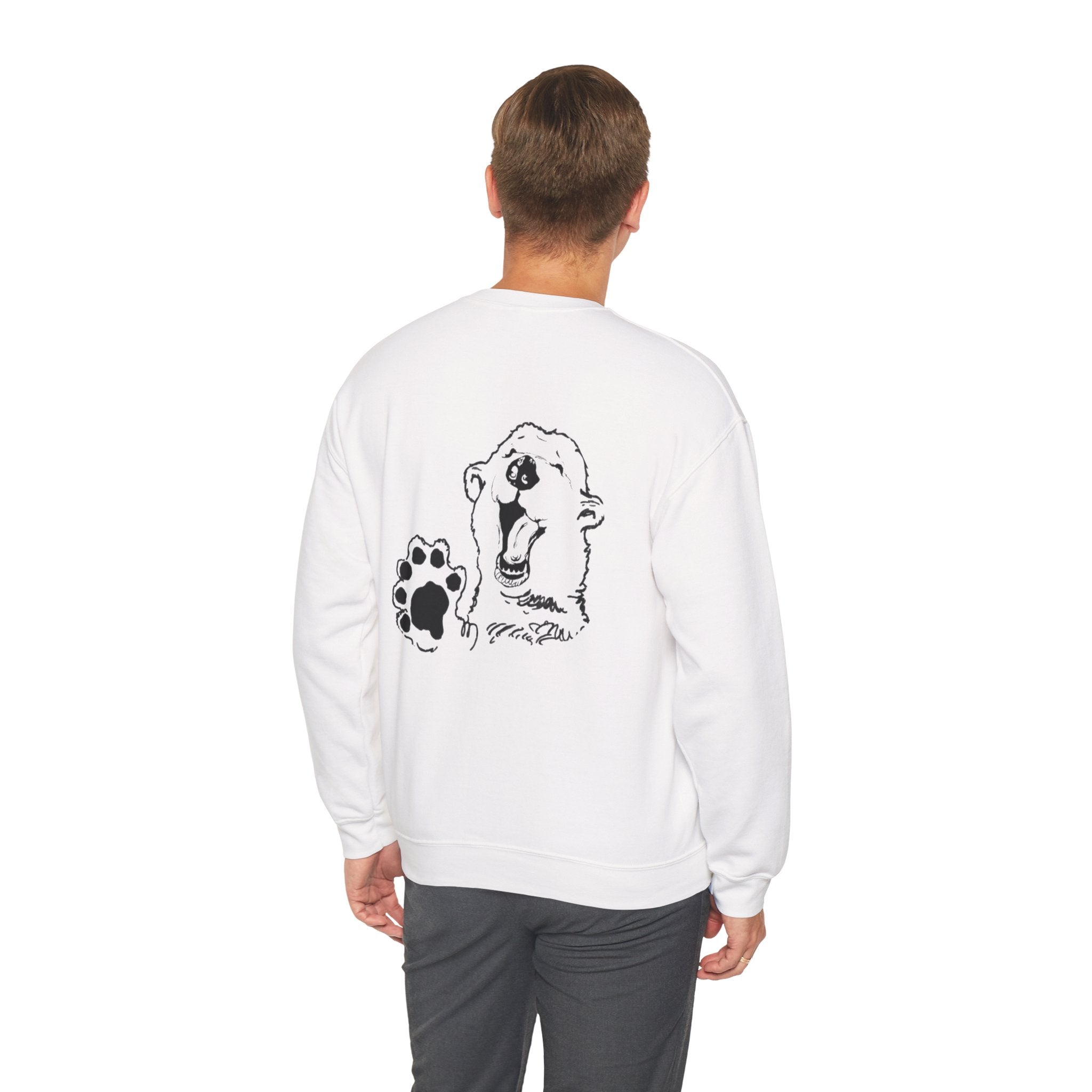Grandma Lucy's Happy White Bear Graphic Sweatshirt version 3- Unisex Wear, Gift for Pet Lovers, Winter Fashion, Warm Layering, Animal Lover Apparel