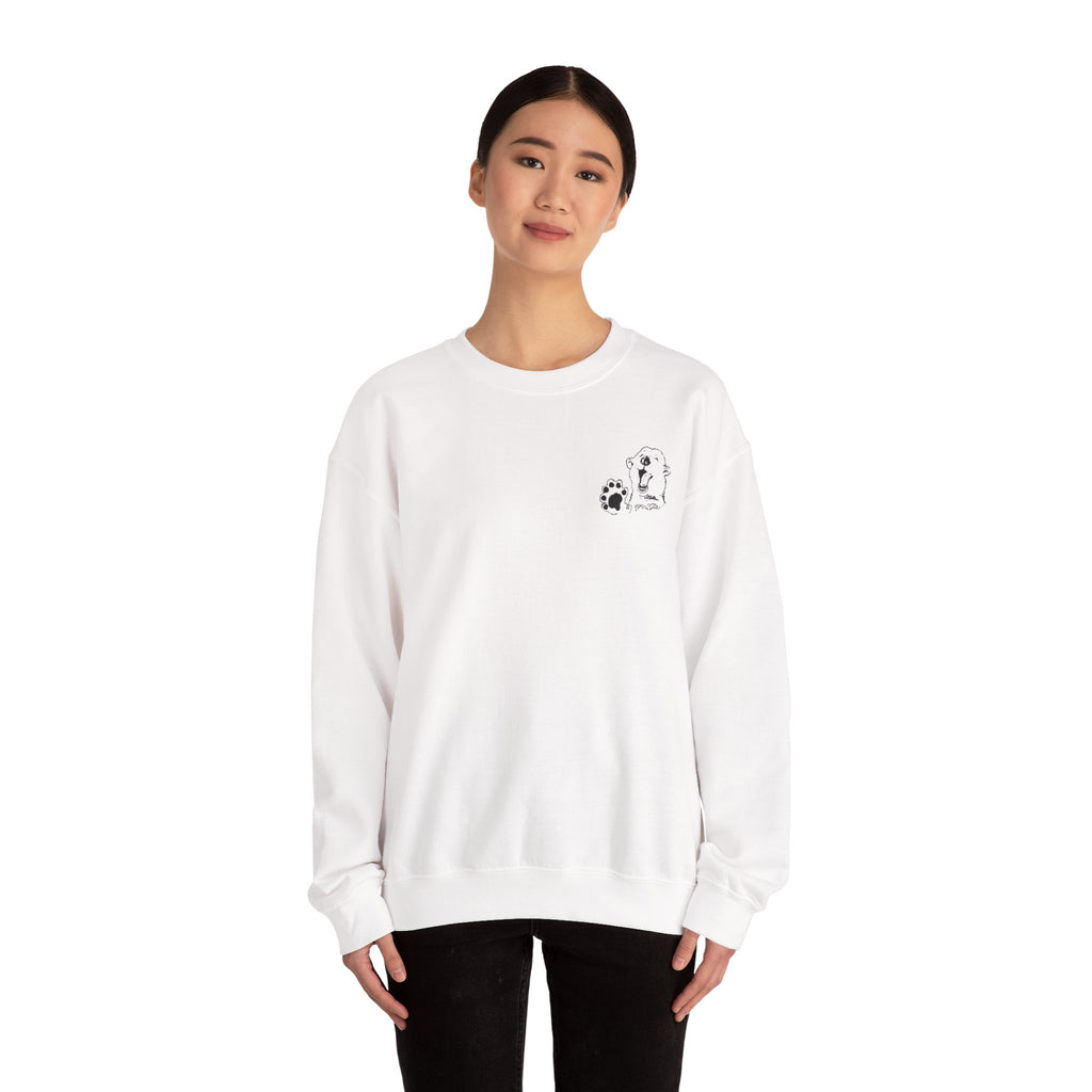 Grandma Lucy's Happy White Bear Graphic Sweatshirt version 3- Unisex Wear, Gift for Pet Lovers, Winter Fashion, Warm Layering, Animal Lover Apparel