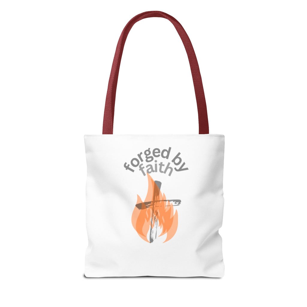Forged by Faith-Inspired Tote Bag for Everyday Use, Stylish Reusable Bag, Eco-Friendly Shopping, Gift for Believers, Inspirational Design