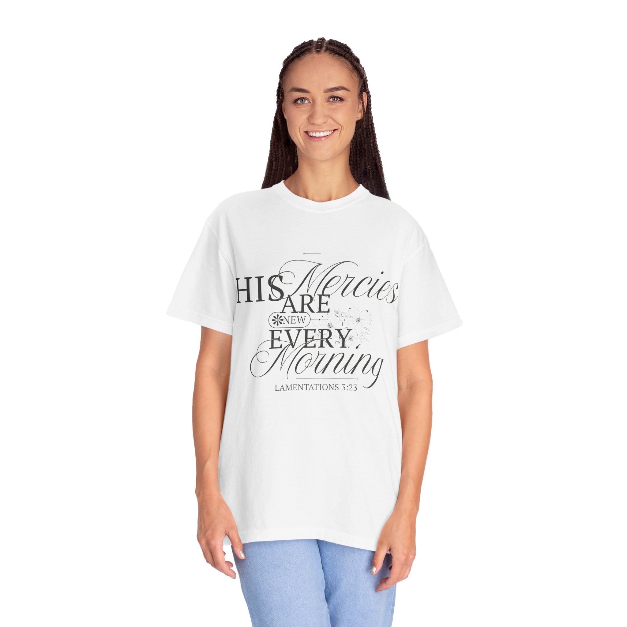 Faith-Inspired Garment-Dyed T-Shirt - His Mercies Are New Every Morning, Christian Apparel, Inspirational Gift, Unisex Tee, Bible [...]