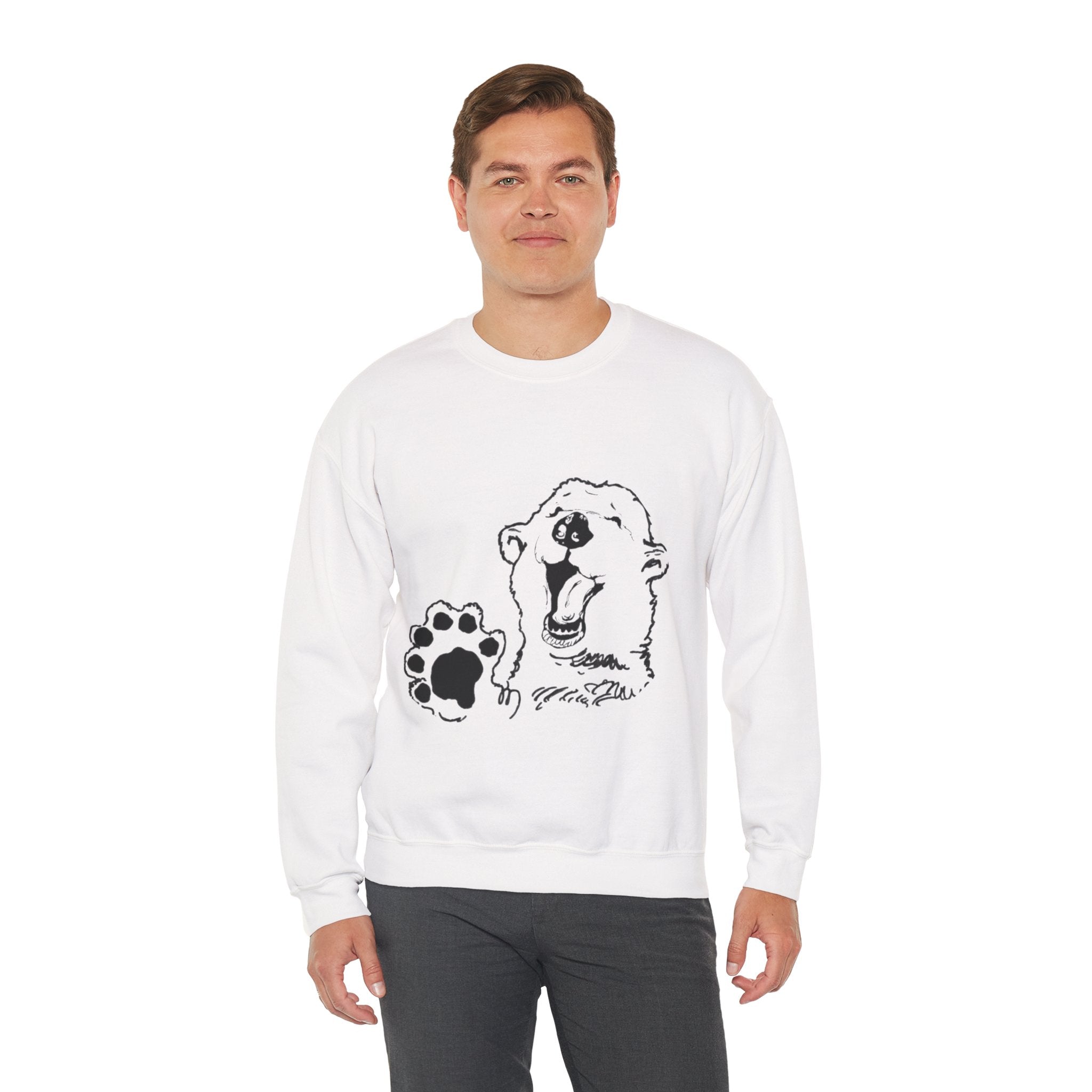 Grandma Lucy's Happy Bear  Crewneck Sweatshirt | Cozy Streetwear, Unisex Gift, Animal Lover Apparel, Casual Vibes, Everyday Comfort