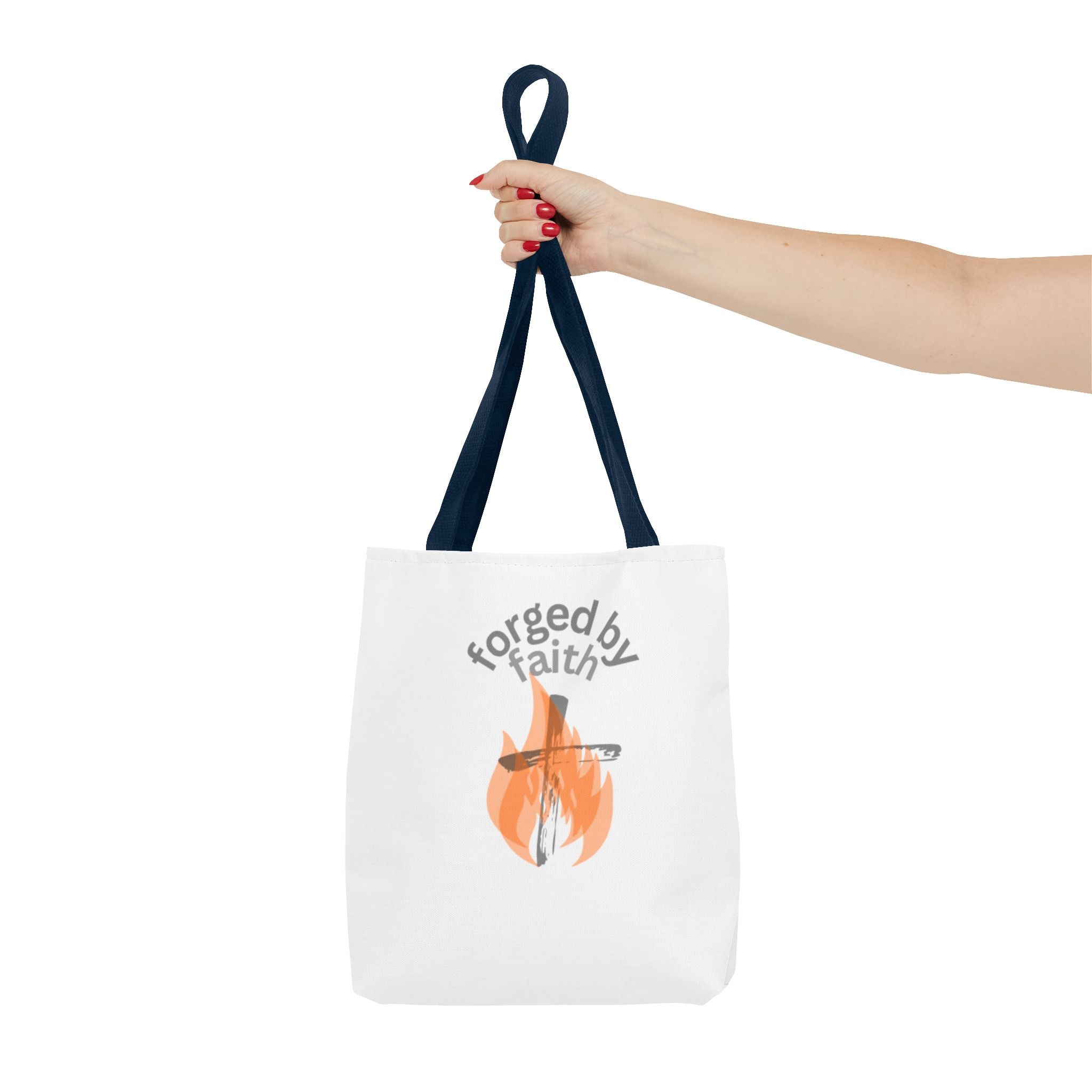 Forged by Faith-Inspired Tote Bag for Everyday Use, Stylish Reusable Bag, Eco-Friendly Shopping, Gift for Believers, Inspirational Design