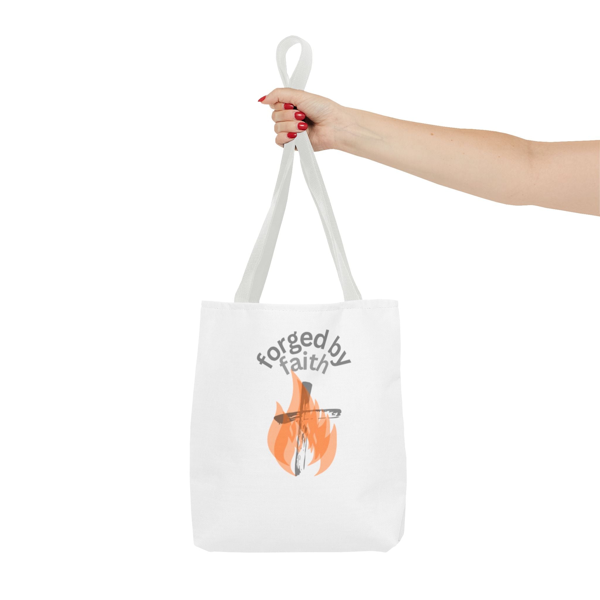 Forged by Faith-Inspired Tote Bag for Everyday Use, Stylish Reusable Bag, Eco-Friendly Shopping, Gift for Believers, Inspirational Design
