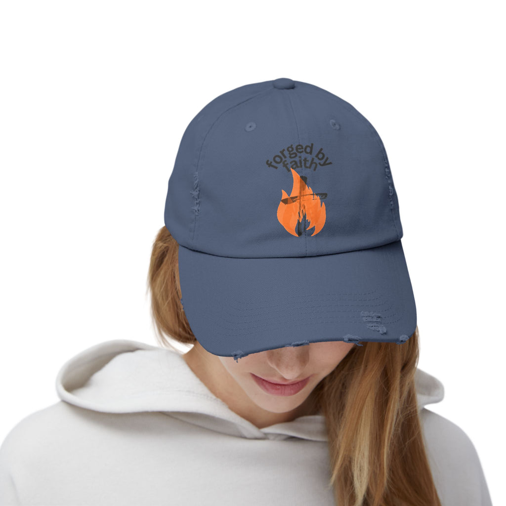 Faith-Inspired Distressed Cap - Unisex Faith Hat, Casual Outdoor Accessory, Gift for Friends, Everyday Wear, Summer Style
